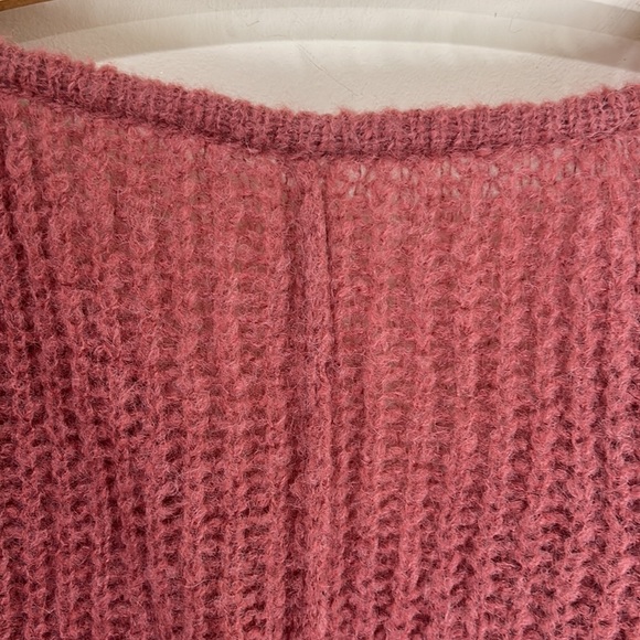 FREE PEOPLE Moonbeam Pink Alpaca Blend Slouchy Oversized Sweater Size XS - Picture 12 of 16